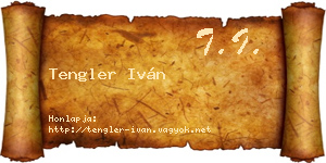Tengler Iván névjegykártya