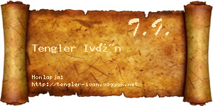 Tengler Iván névjegykártya